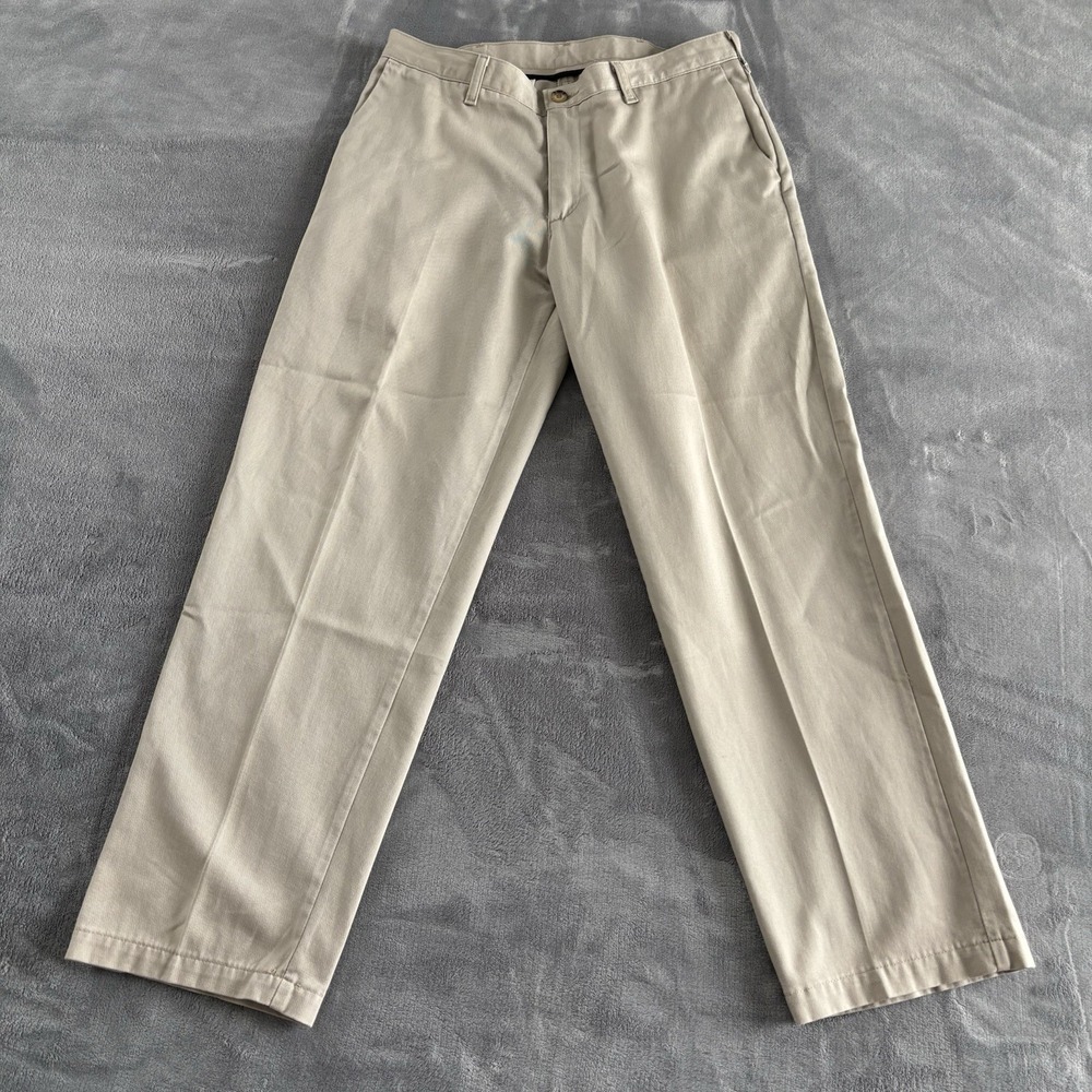 Lee Mens Tan Khaki Pants Relaxed Fit Casual Dress Chinos‎ 34x29